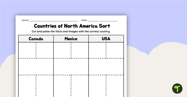 Go to Countries of North America Sort teaching resource