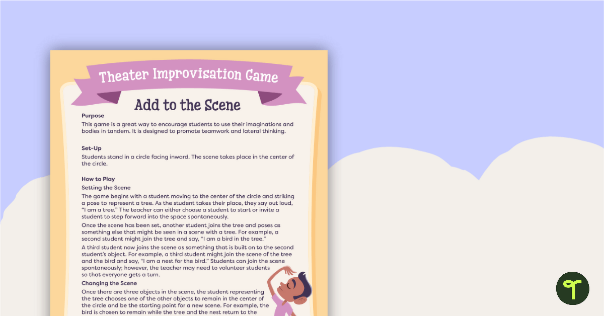 Add to the Scene - Theater Improvisation Game teaching resource