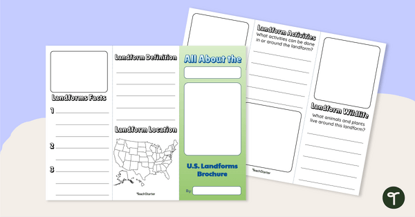 U.S. Landforms Brochure teaching resource