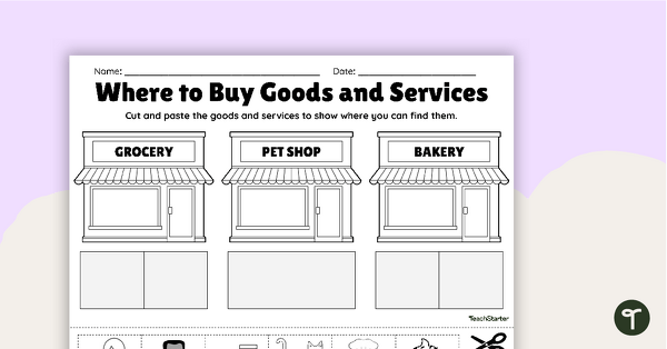 Image of Where to Buy Goods and Services Worksheet