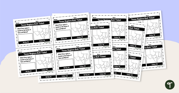 Go to Texas Regions Exit Tickets teaching resource