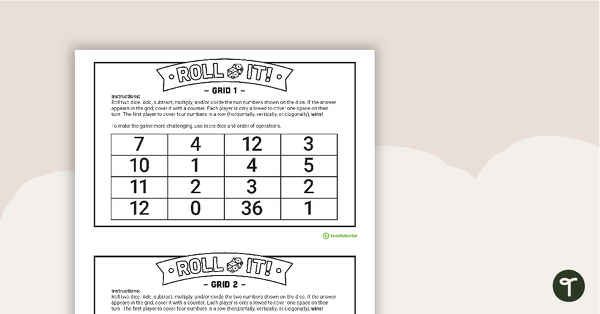 Roll It! Operations Game teaching resource