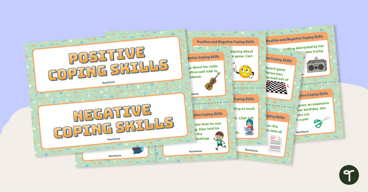 Positive and Negative Coping Skills – Sorting Activity teaching resource