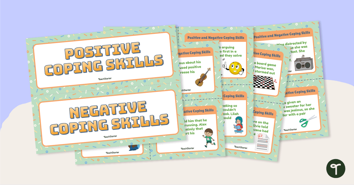 Positive and Negative Coping Skills - Sorting Activity teaching resource