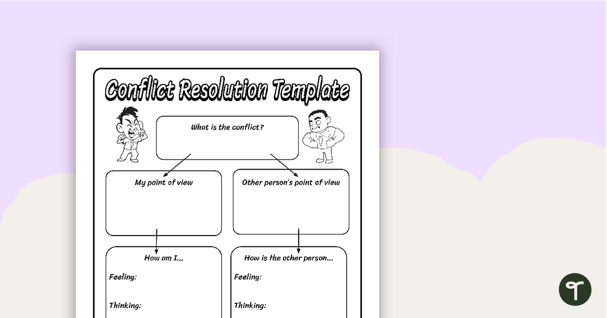 Conflict Resolution Template teaching resource