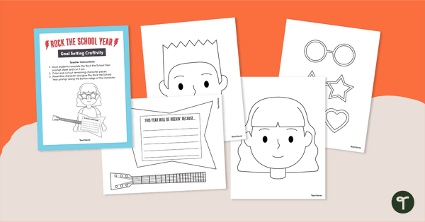 Go to Rockin' School Year - First Day of School Printable Craftivity teaching resource