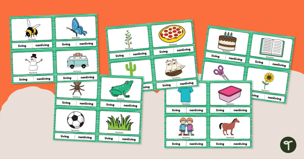 Image of Living and Nonliving Things – Clip Card Activity