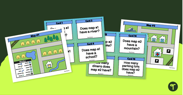 Go to Places on a Map Task Cards teaching resource