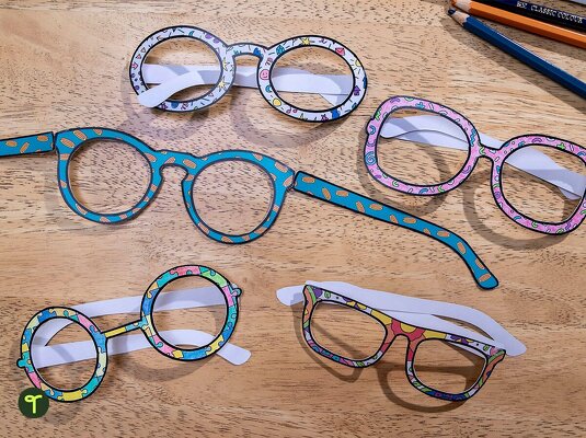 Decorative Reading Glasses Template teaching resource