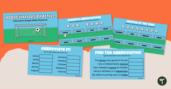 Go to Google Slides Interactive - Abbreviations Activity teaching resource