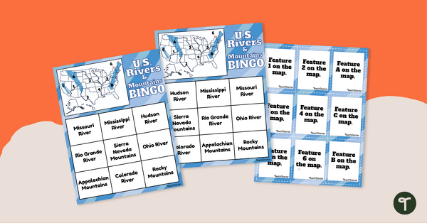 Image of U.S. Rivers and Mountains Bingo Game