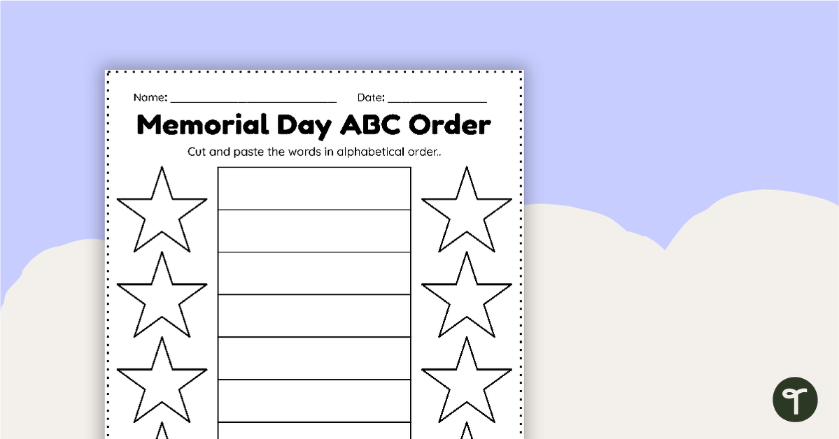 Memorial Day ABC Sort teaching resource