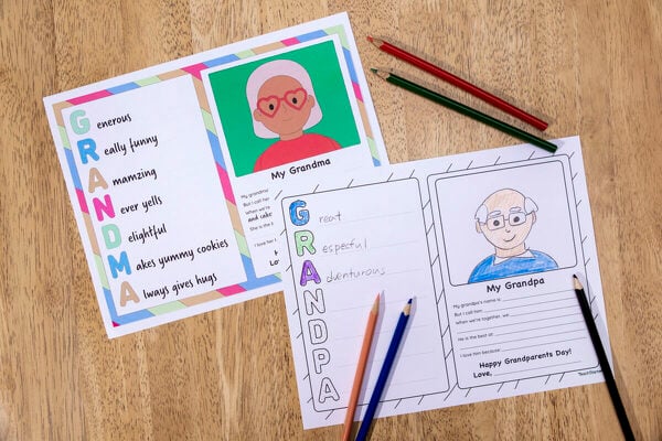 Grandparents Day Acrostic Poems teaching resource
