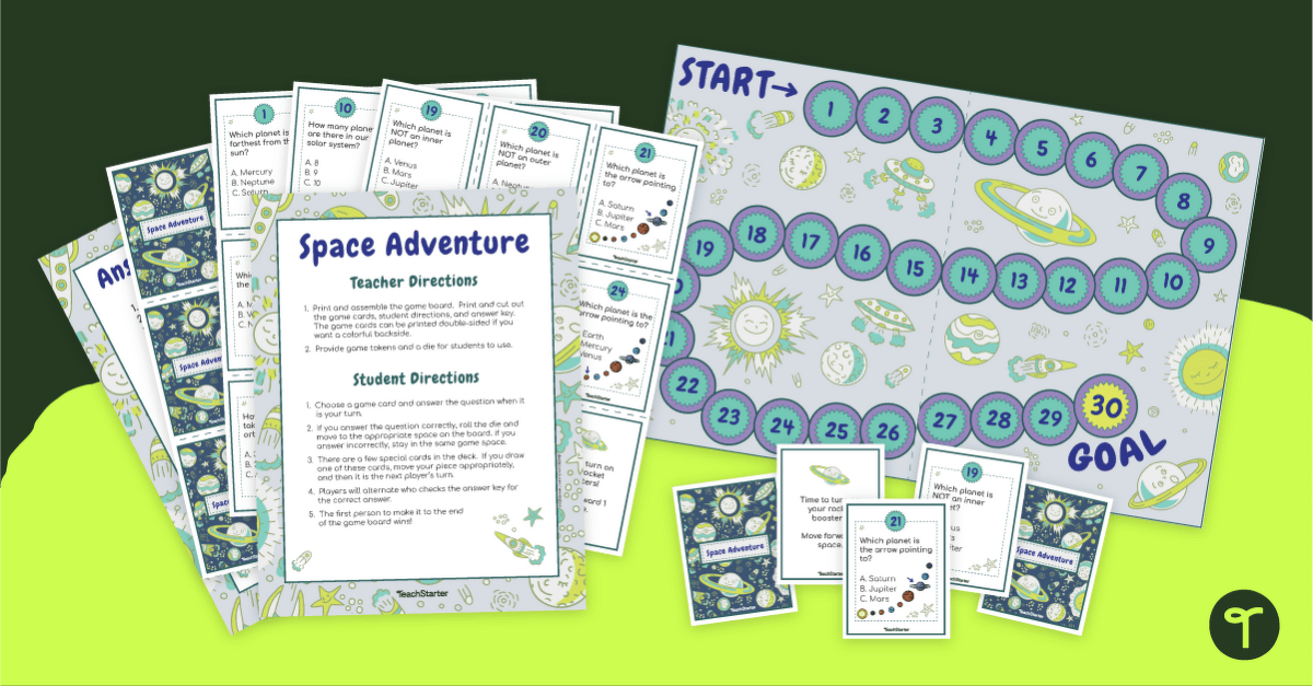 Space Adventure Board Game teaching resource