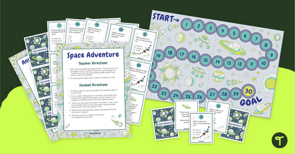 去to Space Adventure Board Game teaching resource