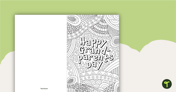 Image of Grandparents Day Card - Mindful Coloring