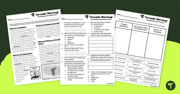 Reading and Writing Nonfiction Text: Tornado Worksheet Bundle undefined