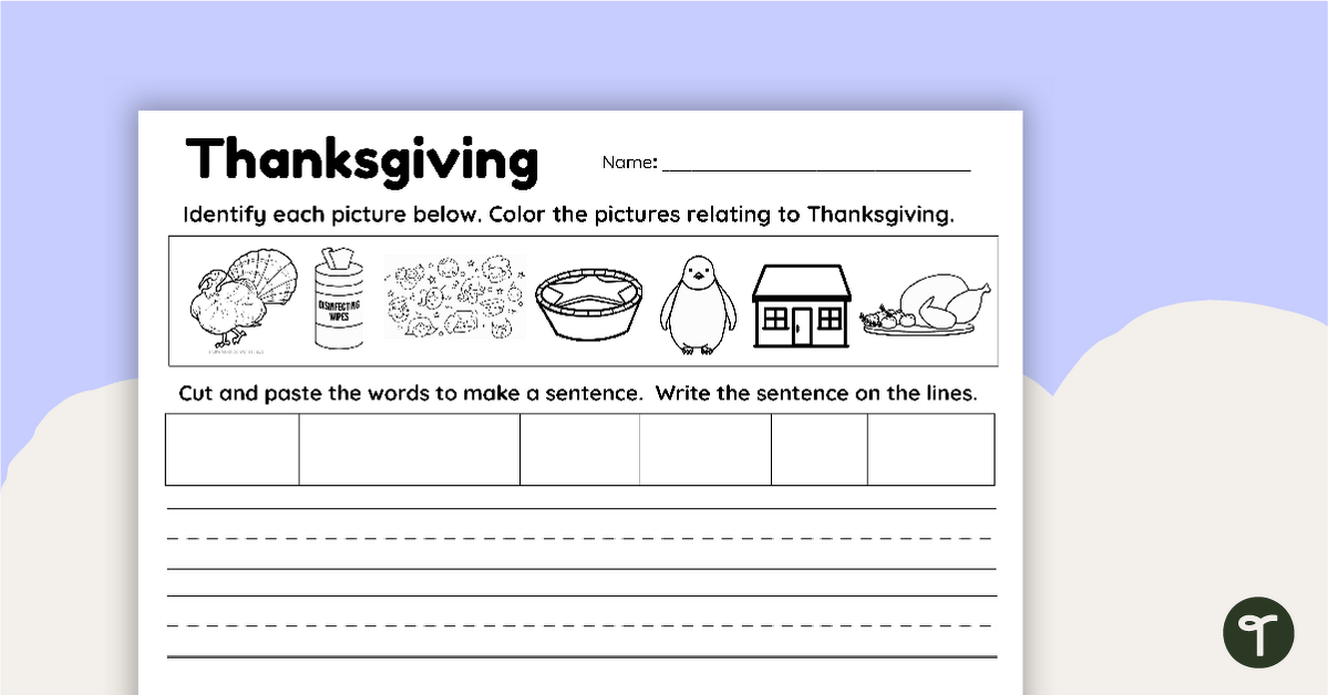 Thanksgiving Build-a-Sentence Worksheet teaching-resource