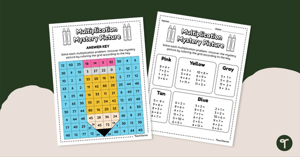 Go to Multiplication Mystery Picture (Pencil) teaching resource