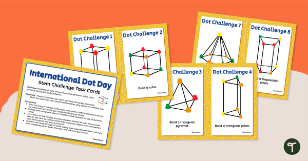 International Dot Day STEM Challenge Task Cards teaching resource