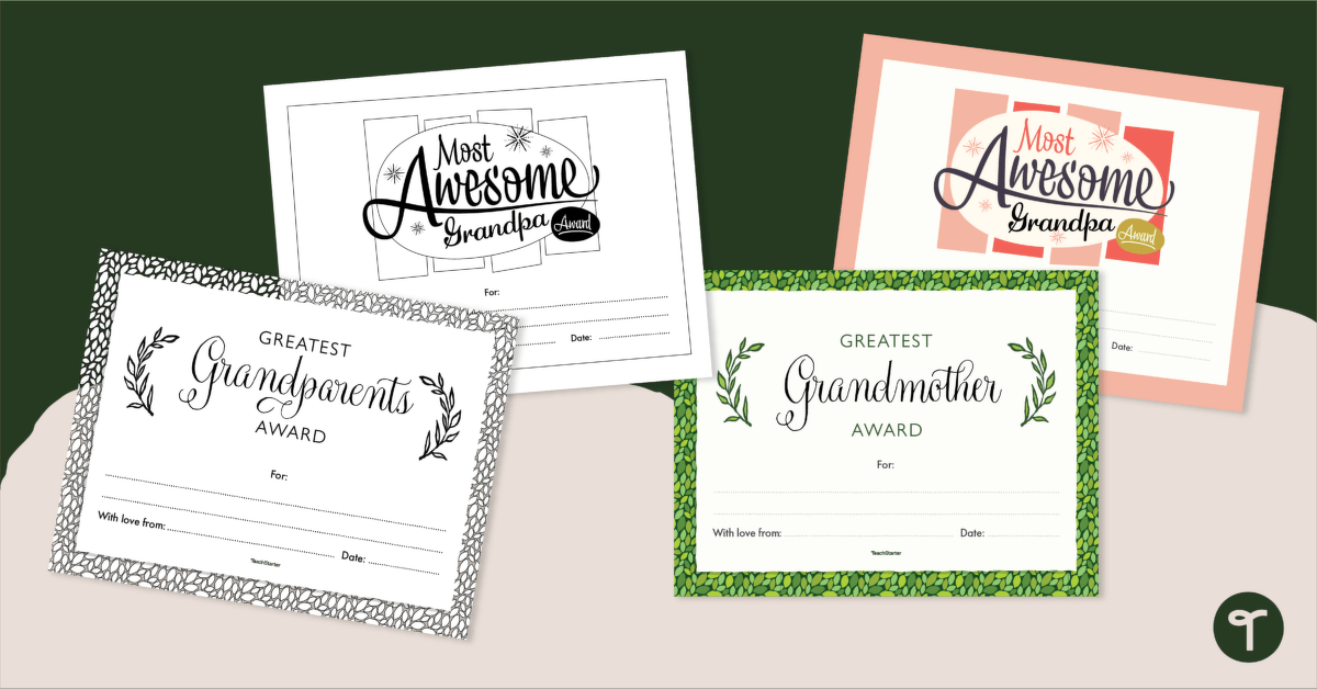 Printable Grandparents Day Gifts - Award Certificates teaching resource
