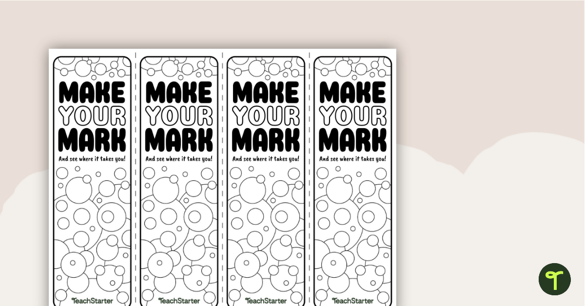 Make Your Mark - International Dot Day Mindfulness Bookmarks teaching resource