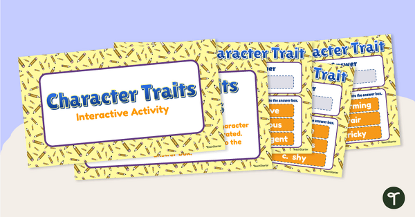 Character Traits: Interactive Activity teaching resource