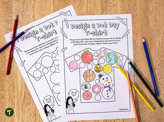 Design a Dot Day Shirt Creativity Task teaching resource
