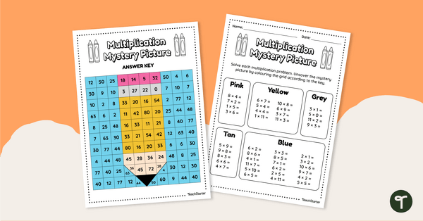 Multiplication Mystery Picture (Pencil) teaching resource