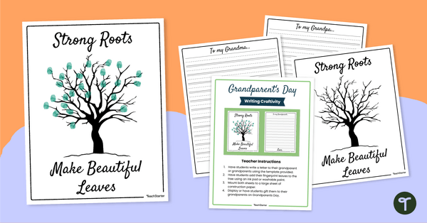 Image of Strong Roots Make Beautiful Leaves - Grandparents Day Fingerprint Craft