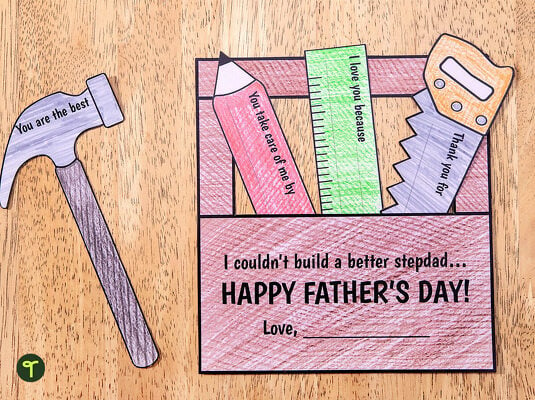 Father's Day Writing Craft Template teaching resource