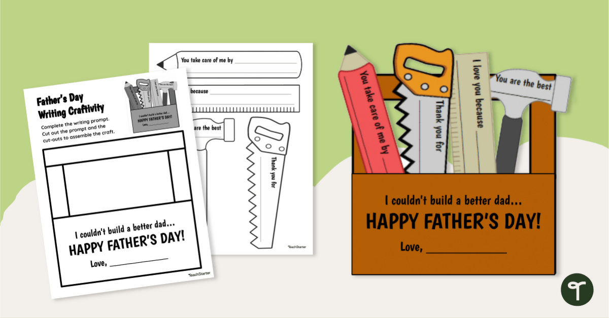 Father's Day Writing Craft Template teaching resource