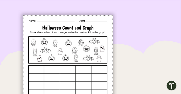 Halloween Count and Graph Worksheet teaching resource