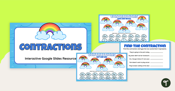 Contractions for Kids - Interactive Activity teaching resource