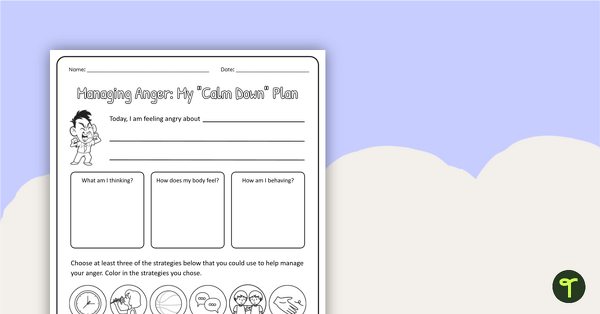 Go to Managing Anger Worksheet (Primary) teaching resource