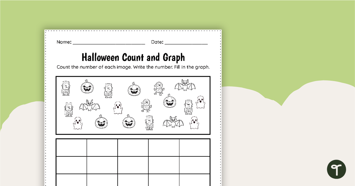Halloween Count and Graph Worksheet teaching resource