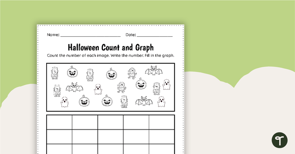Image of Halloween Count and Graph Worksheet
