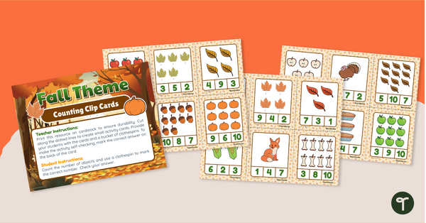 Fall Counting Clip Cards teaching resource