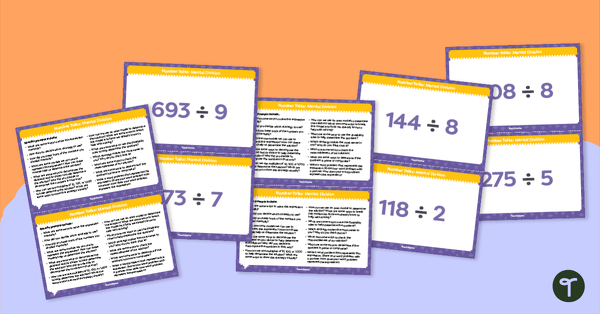 Image of Number Talks - Mental Division Task Cards