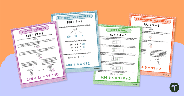 Go to Long Division Strategy Posters teaching resource