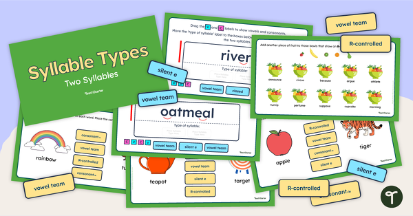 Go to Syllable Types – Two Syllables Interactive Activity teaching resource