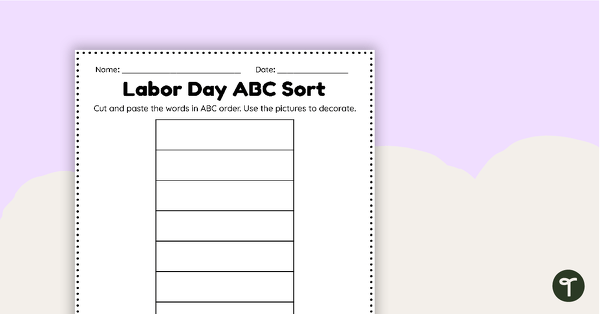 Labor Day ABC Sort teaching resource