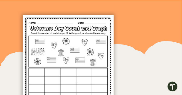 Veterans Day Count and Graph Worksheet teaching resource