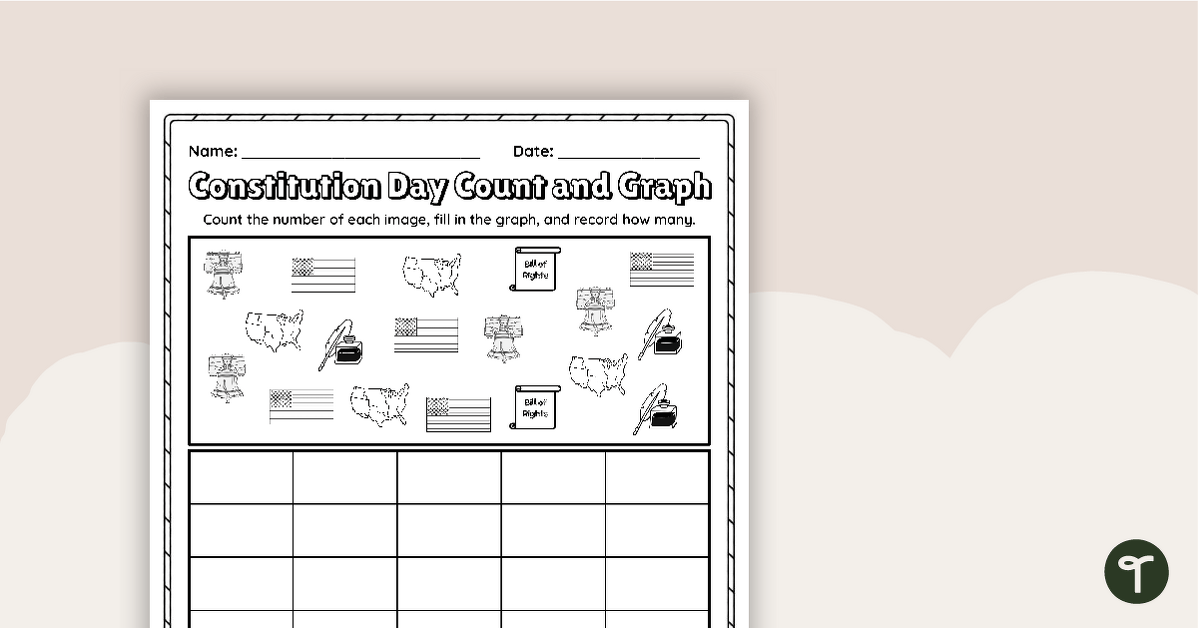 Constitution Day Count and Graph Worksheet | Teach Starter