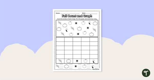 Image of Fall Count and Graph Worksheet