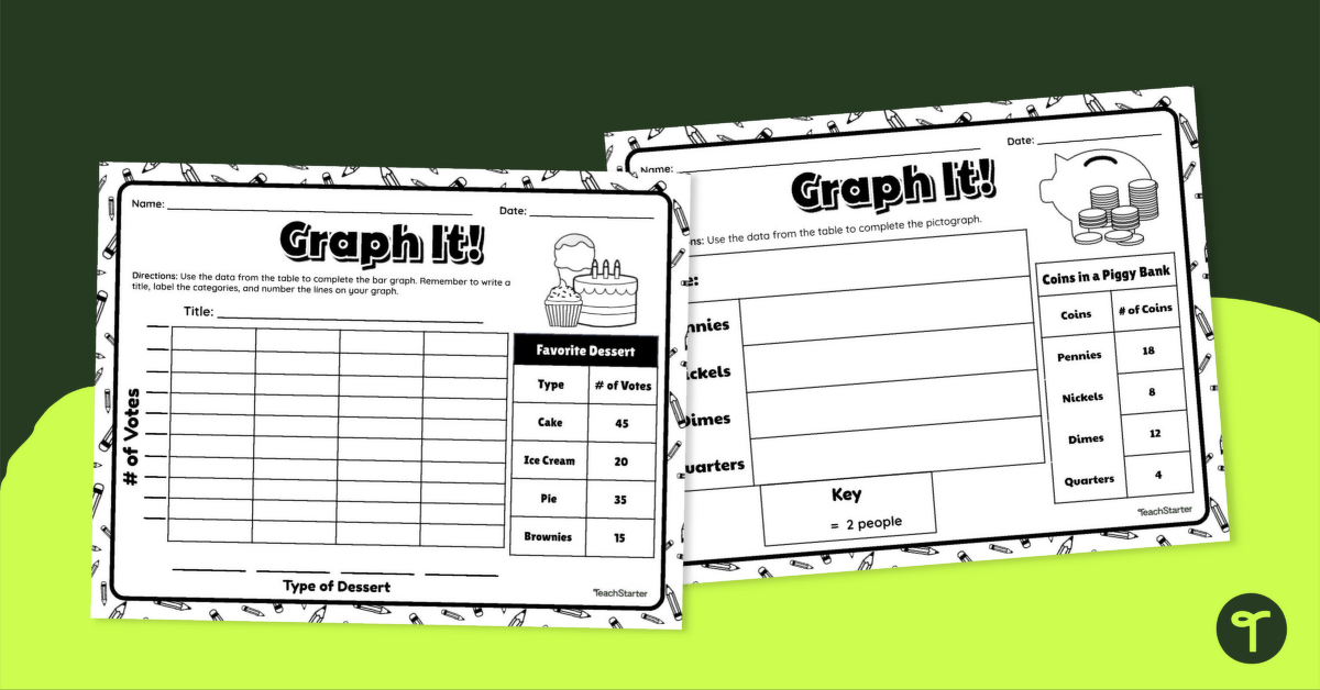 Graph It! Worksheet (Scaled Intervals) teaching resource