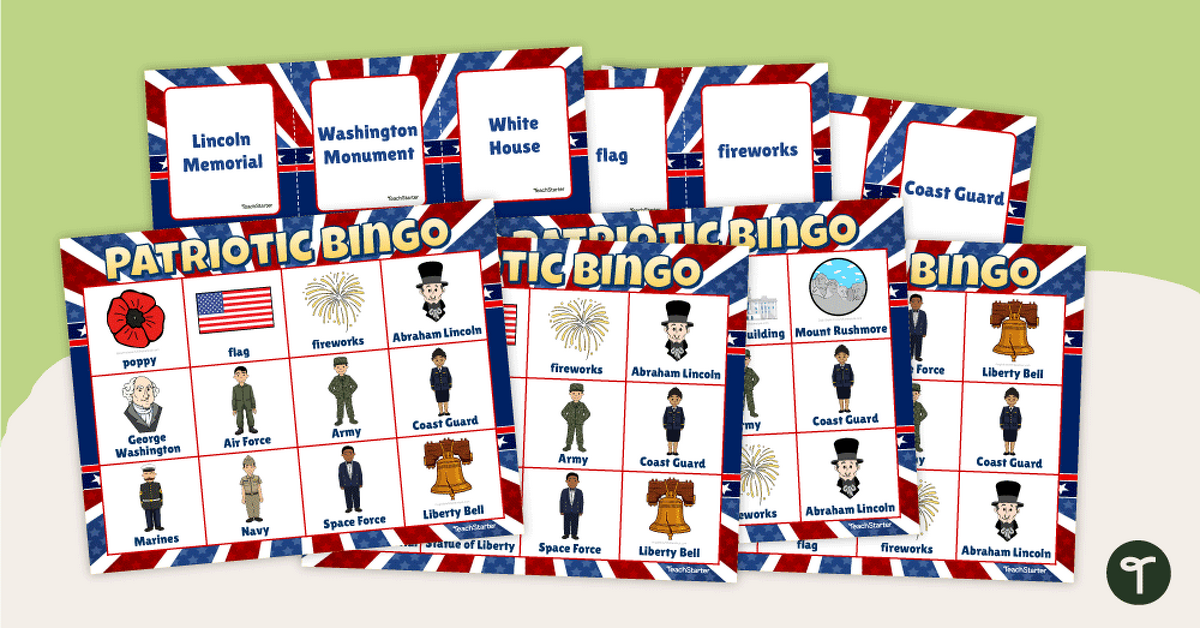 Patriotic Symbols – Bingo Game teaching resource