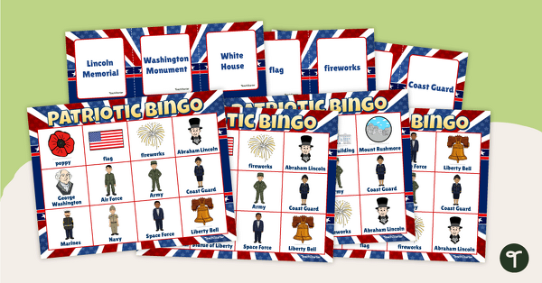 Patriotic Symbols – Bingo Game teaching resource