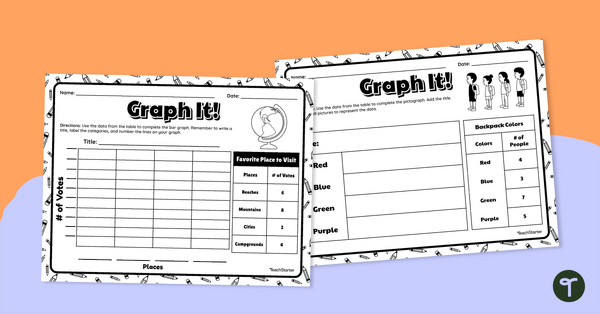 Image of Graph It! Worksheet (Single-Unit Intervals)