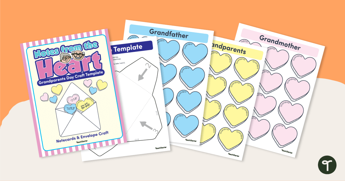 Grandparents Day - Notes from the Heart Template teaching resource